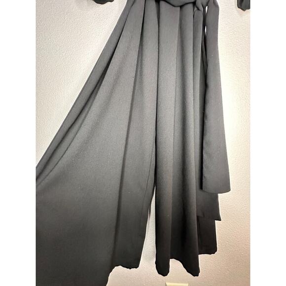 Halogen Black Women's Longsleeve Belted Jumpsuit Size M V-Neck Pockets - Picture 11 of 16